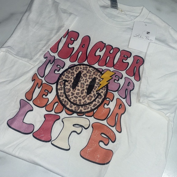 White Teacher Life Graphic Tee - Picture 1 of 1